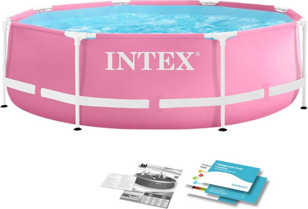 Intex Rund Ramme Pool 244x76 cm Pink