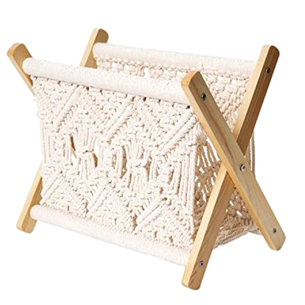 Sans Marque Boho Magazine Rope Woven Newspaper Rack