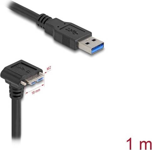 DeLock USB 3.0 USB Kabel 1m Sort