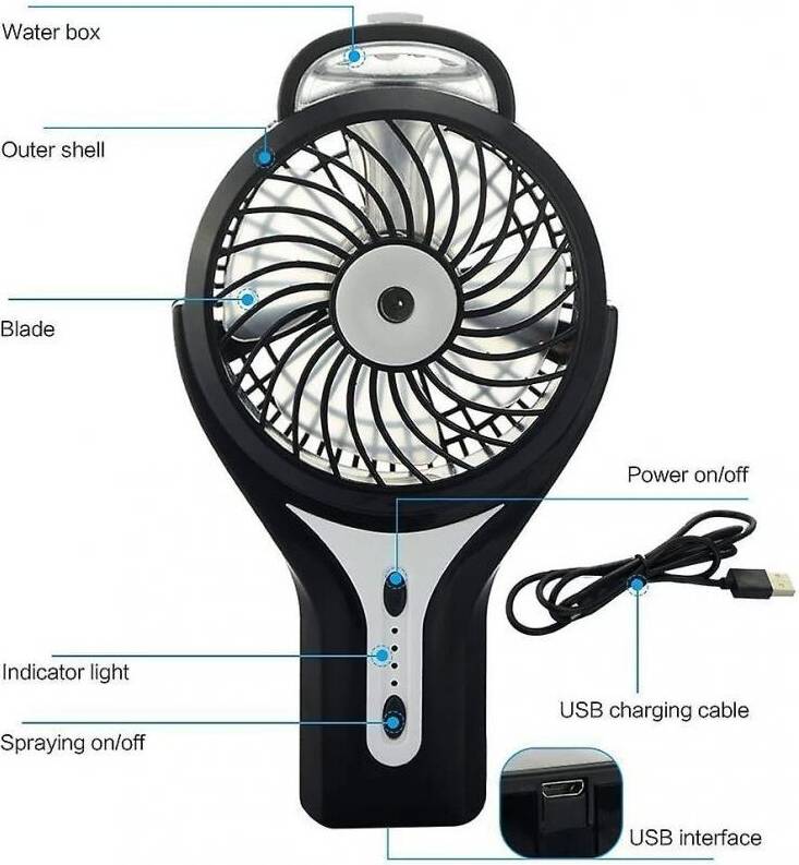 Mini Handheld USB Misting Fan