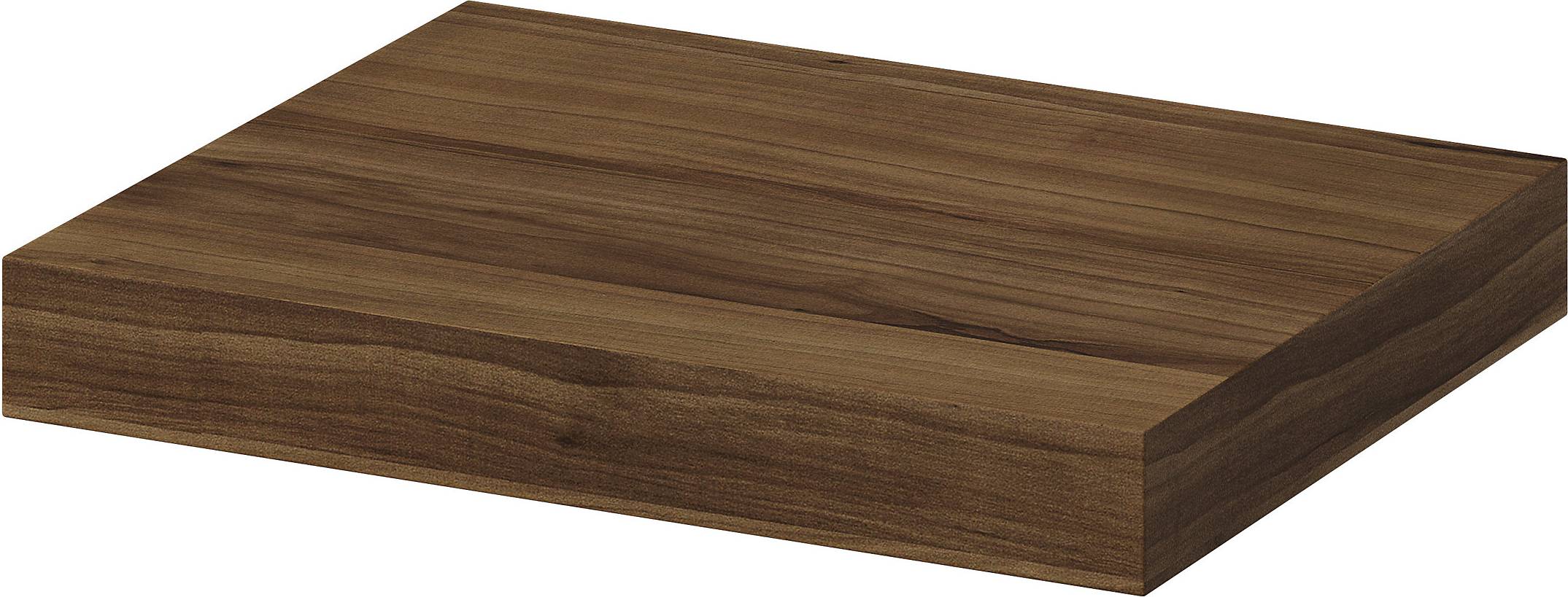 GoodHome Cusko Walnut Effect Rectangular Floating 30cm Wall Shelf 30cm