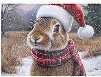 Warren Reed Snowy Christmas Brown Rabbit Glass One Size Chopping Board