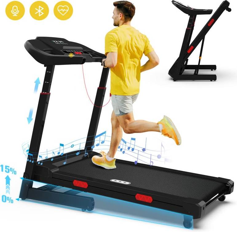 Foldable treadmill with incline Redliro Foldable Treadmill 15% Auto Incline