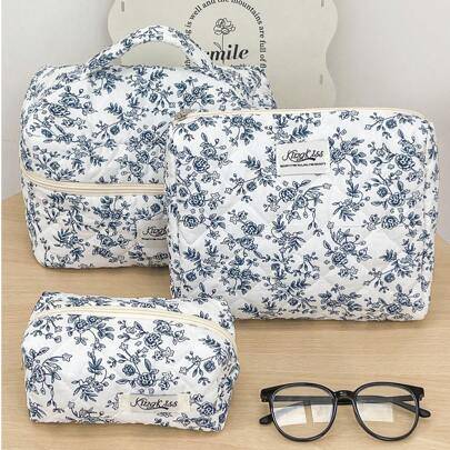 Shein Multi-Function Multi-Function Cosmetic Bag - Blue