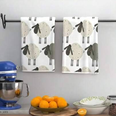 Shein Sheep Pattern Kitchen Towel