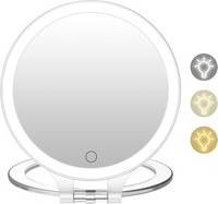 B&Q Magnifying Mirror 10X Double Sided Adjustable Rotation LED - White