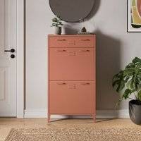 Dunelm Helga Metal Drop Terracotta Shoe Rack