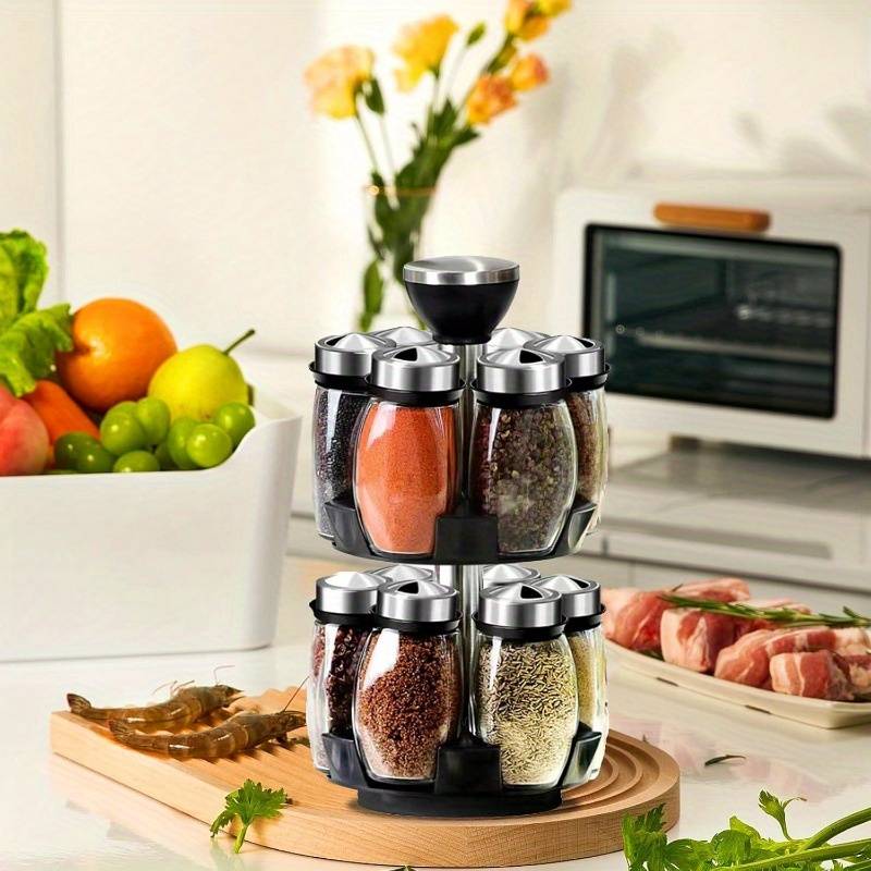 Rotating spice rack Temu 6 12pcs Rotating Spice Rack Set
