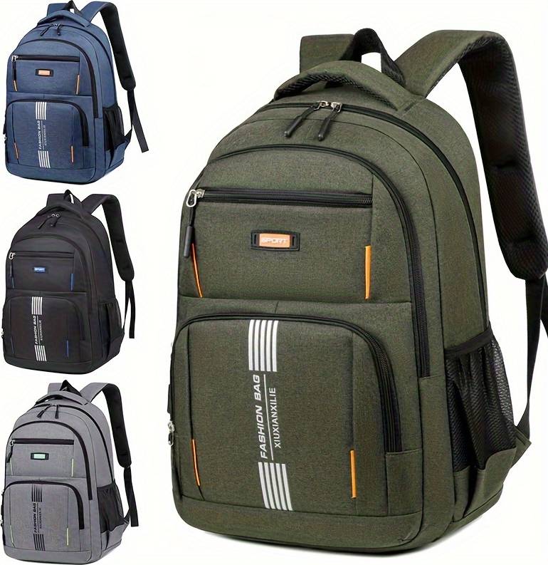 Temu Men's Large Capacity Laptop Backpack - Multiple Compartment