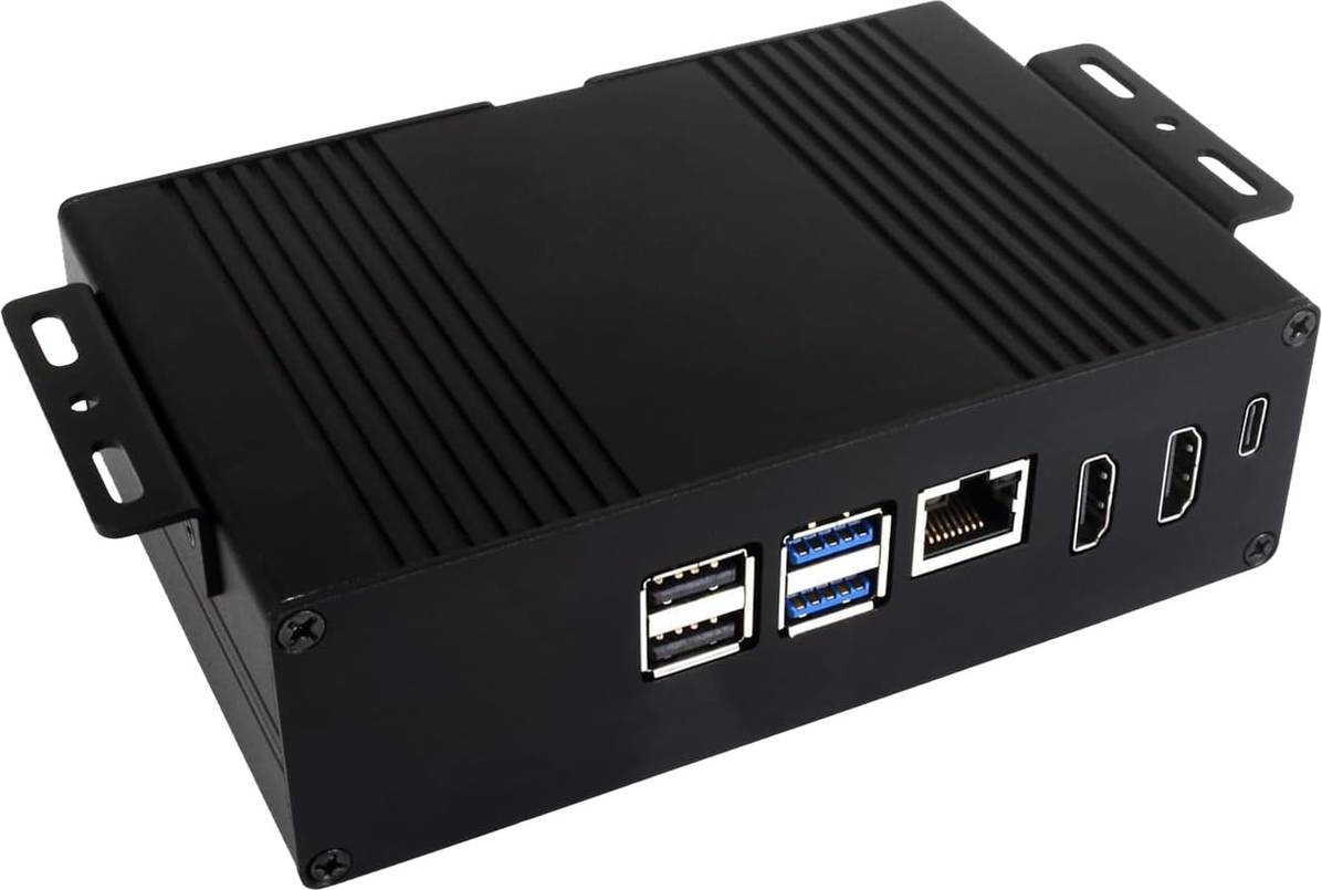 Waveshare Alloggiamento Multiuso Alluminio Raspberry Pi 5 WV27833