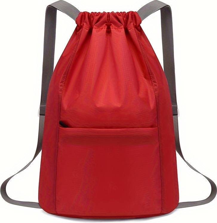 Temu Large Capacity Lightweight Adjustable Drawstring Backpack - Multiple Pockets