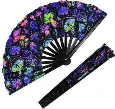 Large Folding Hand Rave Fan