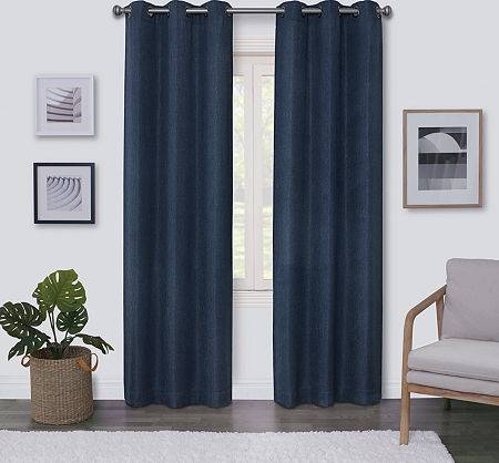 Solid Grommet Top Light Filtering Curtain Panel One Size
