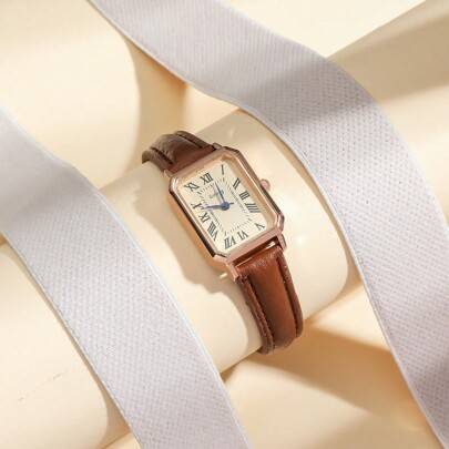 Shein Women's Simple Rectangular Roman Scale Dial