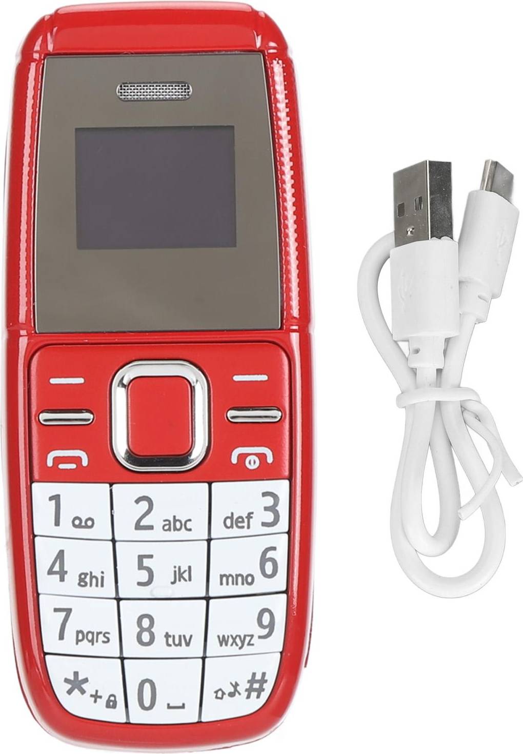 Mini Button Phone Dual SIM - Red