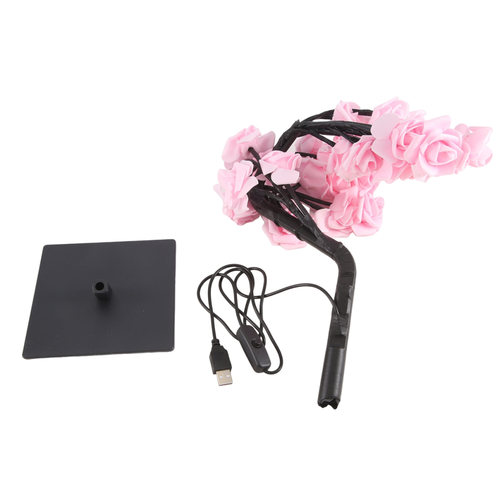 Sans Marque LED Rose Flower Table Lamp
