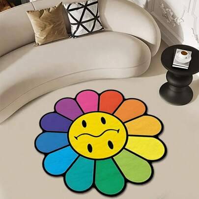 Shein Colorful Sunflower Patterned Carpet Rug