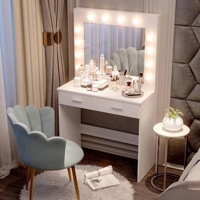 Dressing table with lights Shein Set With LED Lights Dressing Table