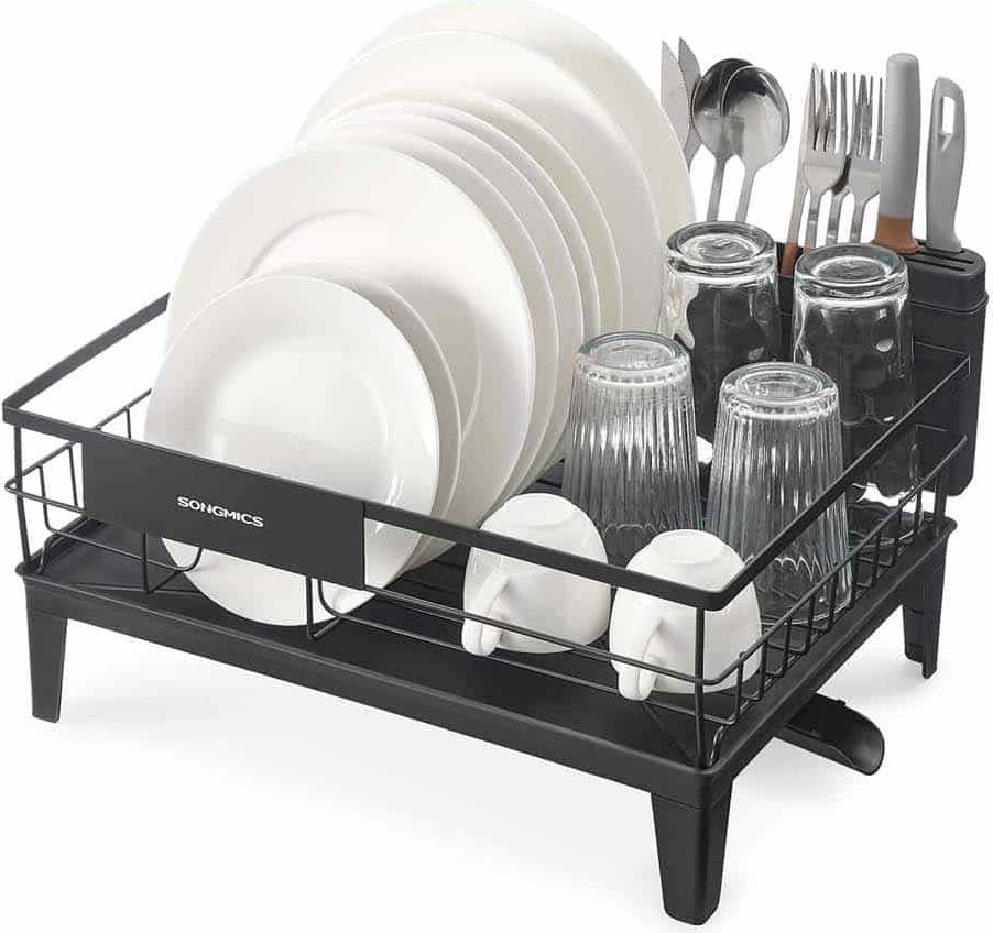 Songmics Drying Rack 360° Rotatable Extendable Spout Dish Drainer