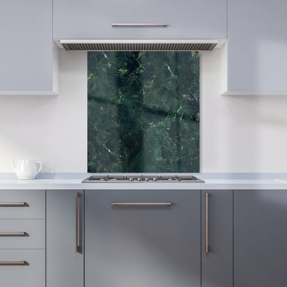 Warren Reed Deep Green Quartz Effect Glass Kitchen Splashback 65 x 60 cm Splash Guard