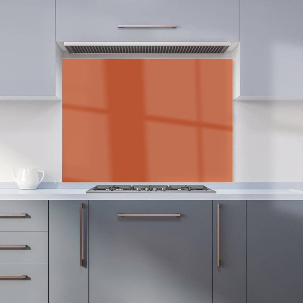Warren Reed Rusty Orange Glass Kitchen Splashback 65 x 90 cm Splash Guard