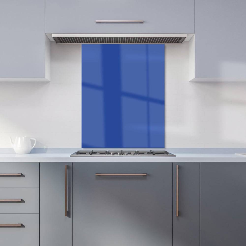 Warren Reed Royal Blue Glass Kitchen Splashback 75 x 60 cm Splash Guard