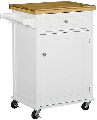 Kitchen storage trolley Homcom Rolling Kitchen Cart Storage Trolley Table
