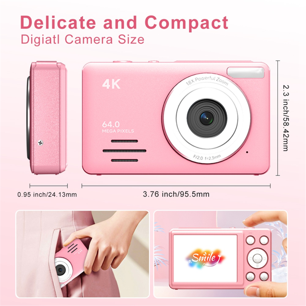 4K Digital Camera 2.88 Inch Blue