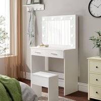Comfy Living And Stool Set LED Lit Mirror Dressing Table
