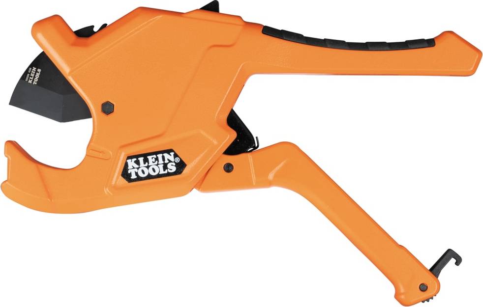 Klein Tools 1-1/4-Inch Precision Ratcheting PVC Cutter Plastic Pipe Shear