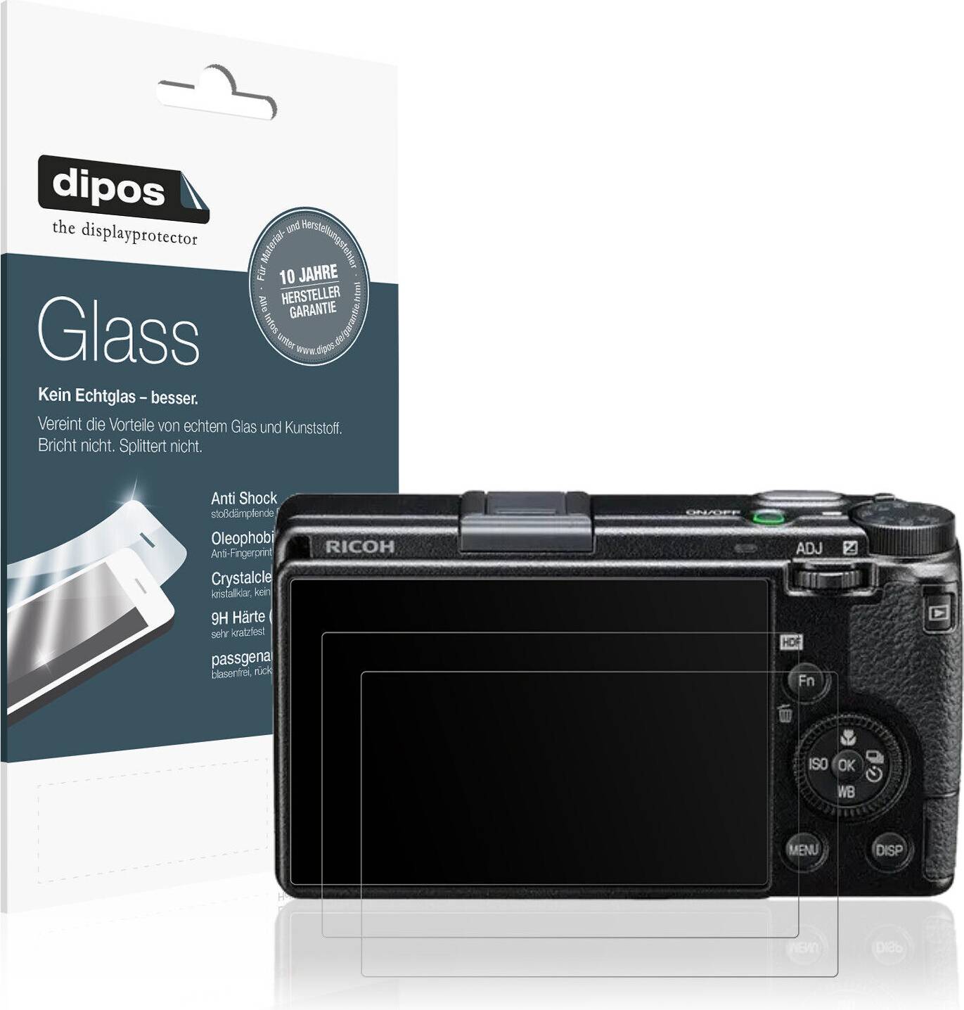 Dipos 2x Screen Protector Ricoh GR IIIX HDF Matte 9H