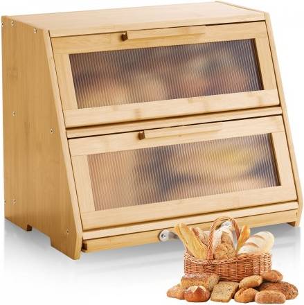 VEVOR Double Layer for Kitchen Counter Bread Box