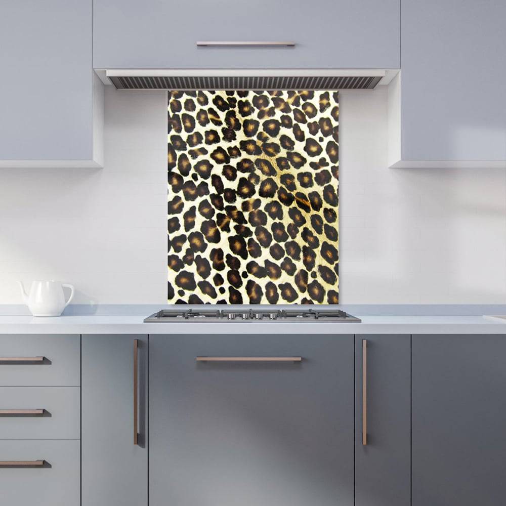 Warren Reed Leopard Hide Print Glass Kitchen Splashback 75 x 60 cm Splash Guard