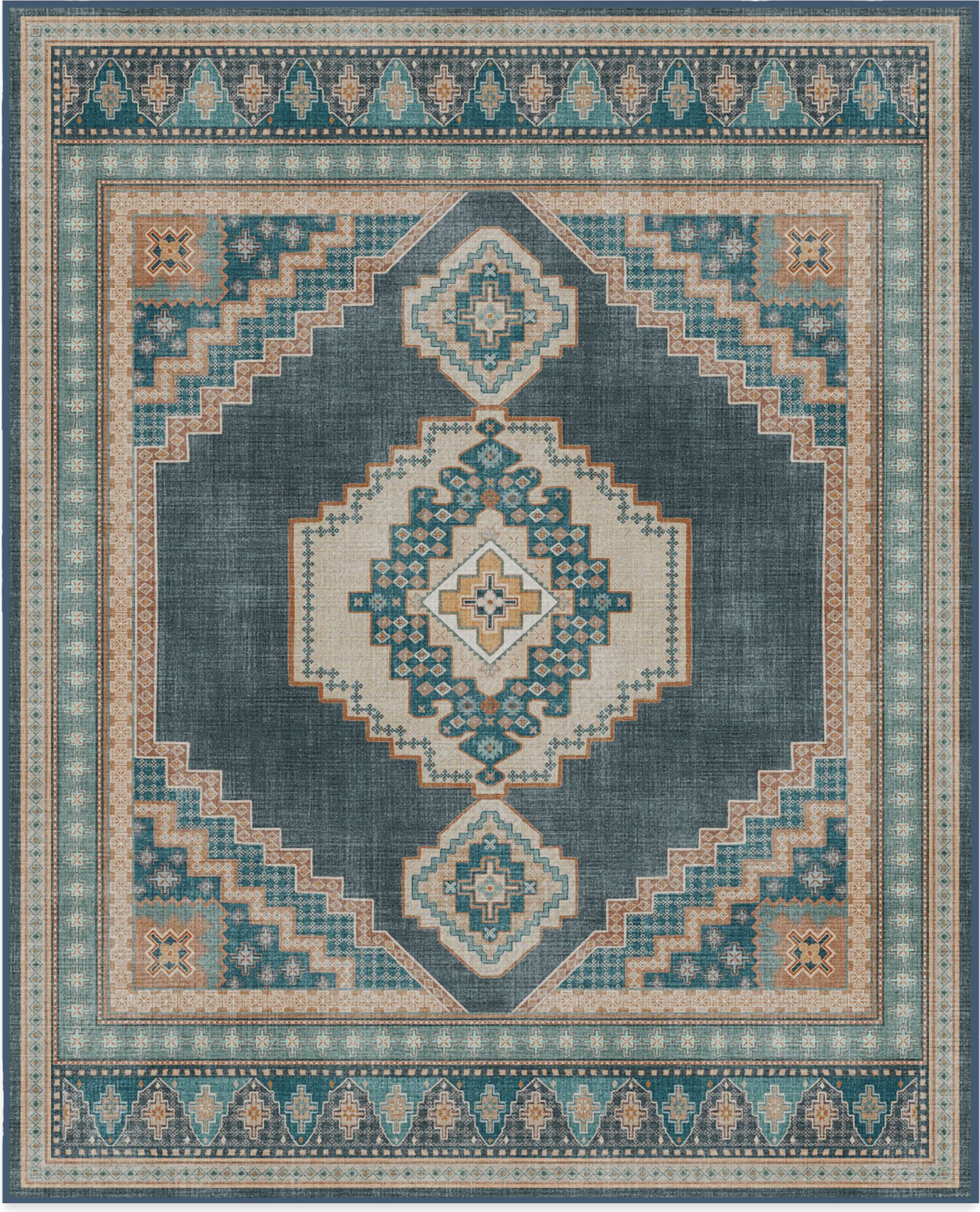 Ruggable 8 x 10 ft Chenille Area Rug Blue
