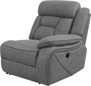 Sectional sofas with recliner Coaster Higgins Modular Sectional Raf Power Recliner Grey Sofa