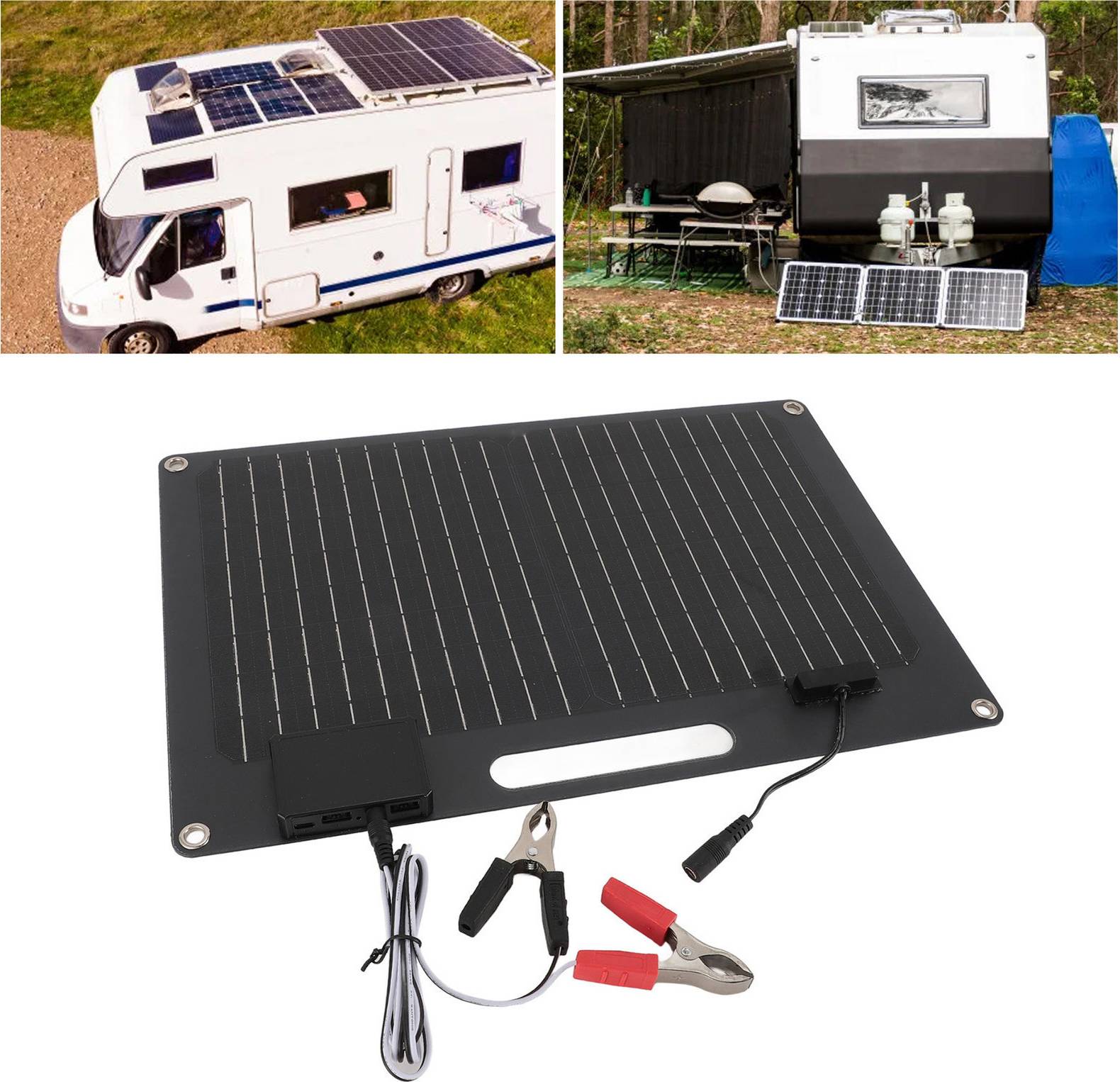 100W Solar Panel Fast Charger 2 USB