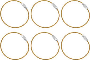 Uxcell 6pcs 6 Inch Steel Wire Key Rings Kit - Yellow