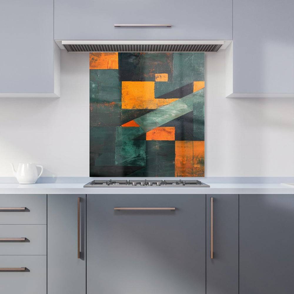 Warren Reed Dynamic Angles Glass Kitchen Splashback 65 x 60 cm Splash Guard