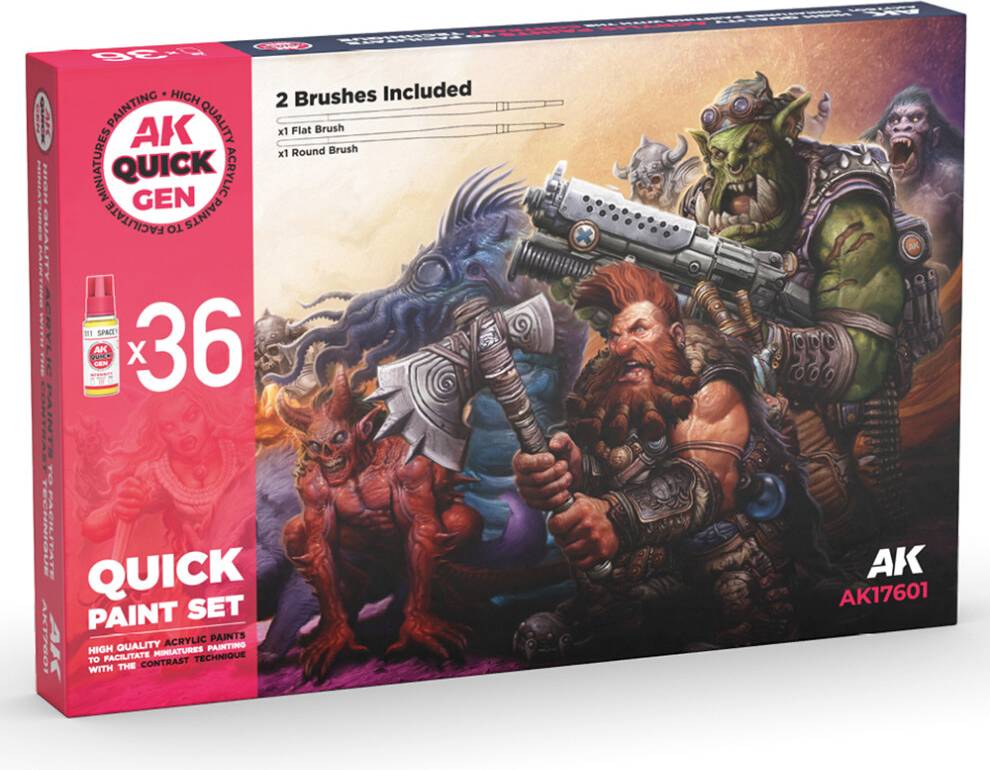 AK Interactive Quick Gen Quick Paint Set 36x18ml
