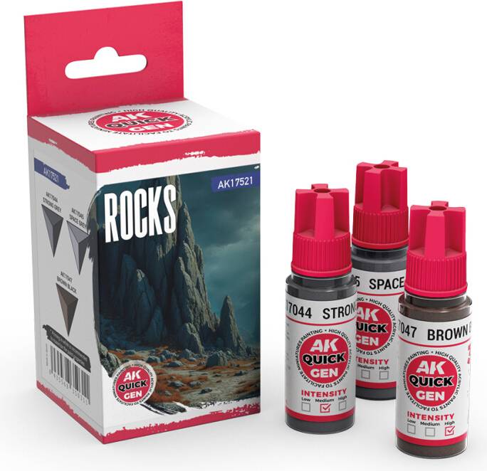 AK Interactive Quick Gen Rocks Set 3x18ml