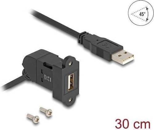 DeLock USB 2.0 Forlængerkabel 30cm Sort