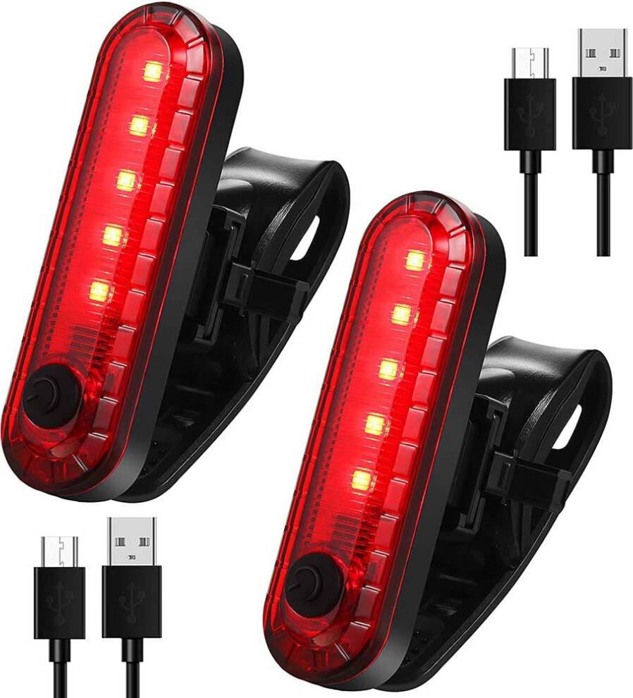 Typecat 2 Pcs USB Rechargeable LED Bike Tail Light