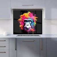 Warren Reed Multi Coloured Monkey Face Kitchen Splashback 900mm x 750mm Splash Guard