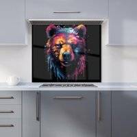 Warren Reed Splashart Bear Face Kitchen Splashback 700mm x 650mm Splash Guard
