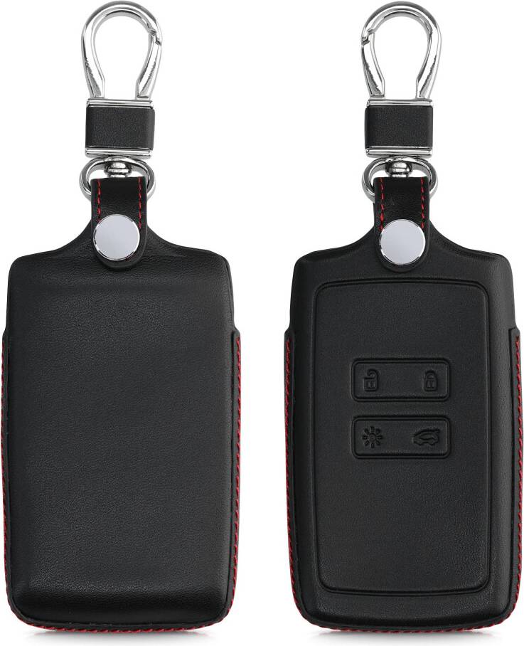 Kwmobile Key Cover Compatible Renault 4 Button Keyless Go - Black/Red