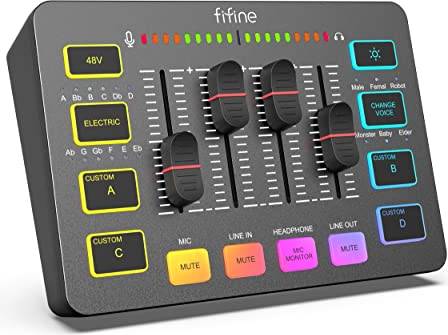 Gaming Audio Mixer RGB PC Streaming