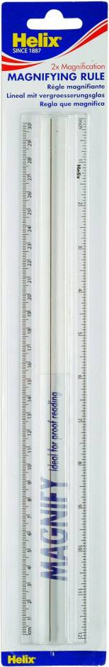 Helix L30 300mm Clear Plastic Magnifying Ruler