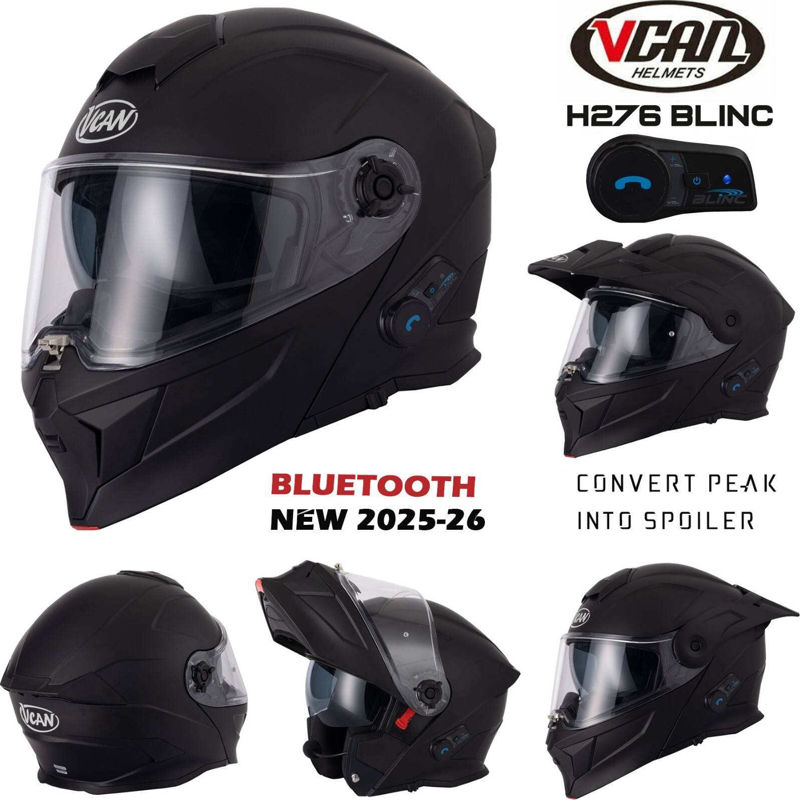 VCAN Modular Bluetooth Motorcycle Helmet H276