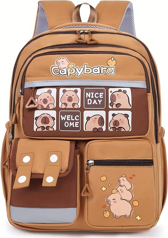BGHONE Stylish Large Capacity Capybara Pattern Backpack - Cute