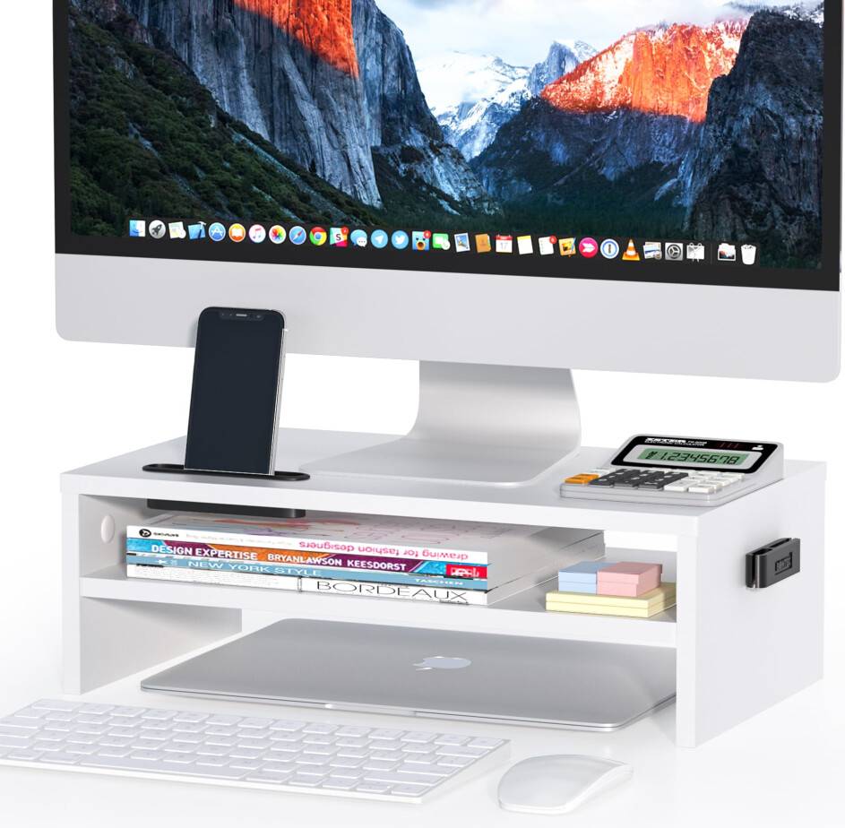 BONTEC Wood Monitor Stand Riser Desk